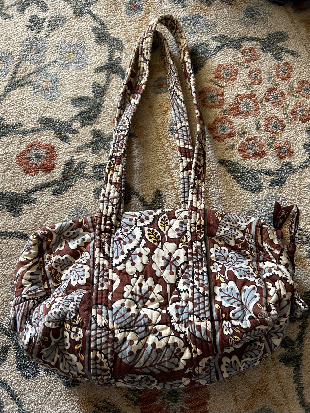 Vera Bradley Brown Floral Quilted Shoulder Bag